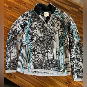 Title Nine Black and Gray Floral Sweater